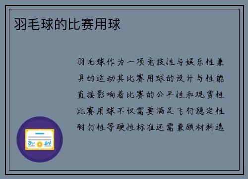 羽毛球的比赛用球